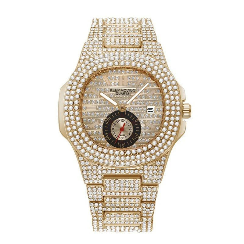 Watch Fashion And Fully-jewelled Calendar Quartz