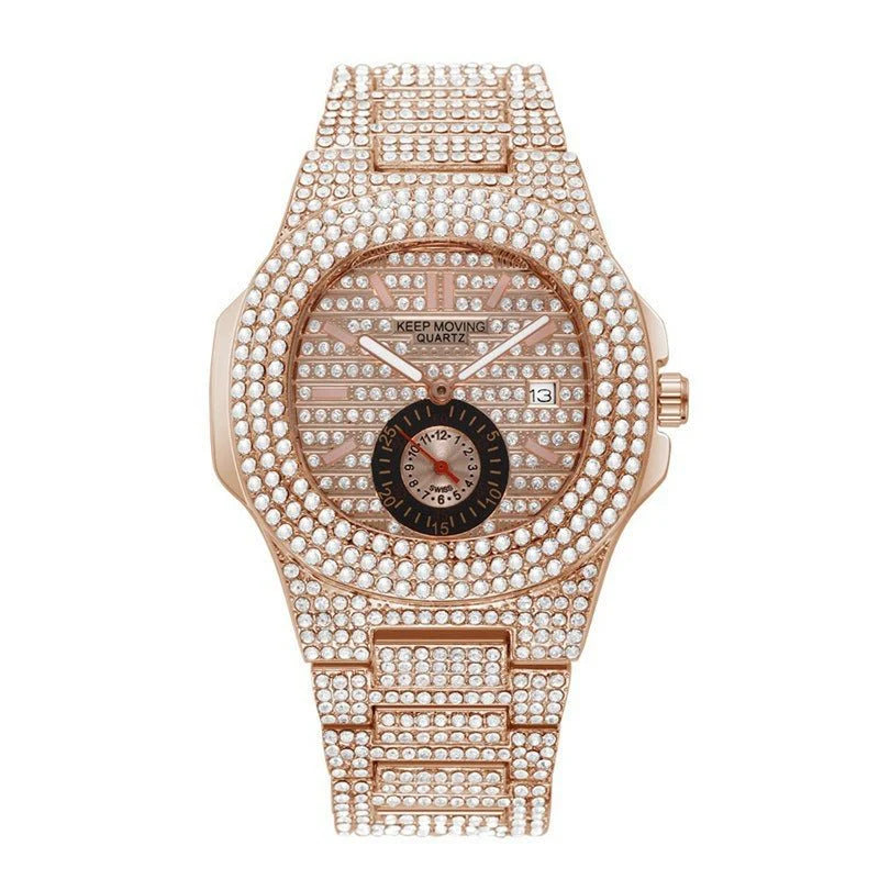 Watch Fashion And Fully-jewelled Calendar Quartz